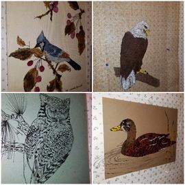 Lucille Bennett originals - reverse glass paintings