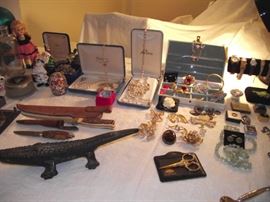 Vintage costume jewelry - Miriam Haskell, Trifari, Hobe - Seiko & Coach dress watches