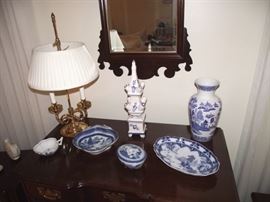 Mottahedeh, Delft & Spode; Baldwin brass lamp