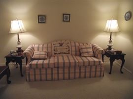 Ethan Allen sleeper sofa, Stiffel lamps