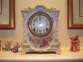 Antique Ansonia porcelain clock