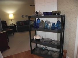 Fostoria American pattern glass serving pieces