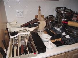 All kinds of knives and knife sharpeners plus Boker ceramic knives new in box