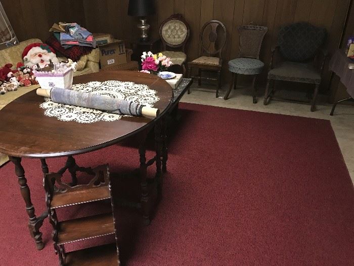 Gateleg Table, Antique Chairs