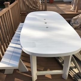 White outdoor table