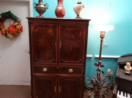 Modern Flame Mahogany TV Armoire