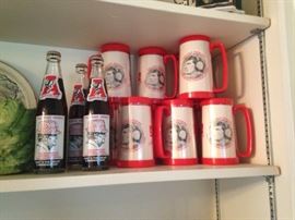commemorative coke bottles and mugs