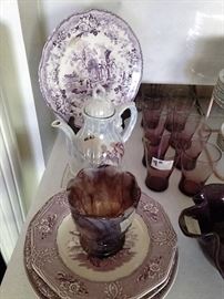 purple decorative china
