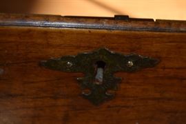 Hardware on the 1700's dresser. Queen Anne Hardware