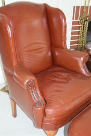 Closer view of leather chair
