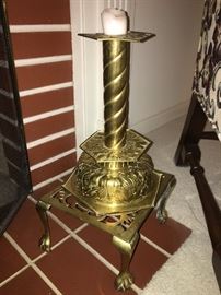 18th Century Dutch Brass Candlestick Holder. 