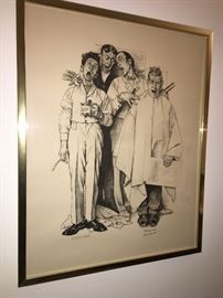 Normal Rockwell; Artist's Proof~ "Barbershop Quartette"