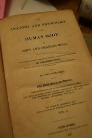 Antique Books; Anatomy and Physiology of the Human Body by John and Charles Bell. Fifth Edition. 1827. Covers are loose. 