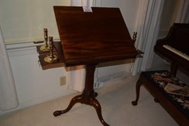 Antique English Lectern with Four Candle Stands. Chippendale/Mahogany