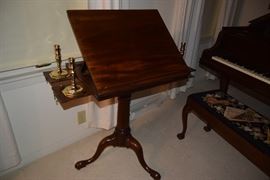 Antique English Lectern with Four Candle Stands. Chippendale/Mahogany