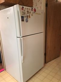  great 2 door white fridge - available  saturday afternoon for pick up  or sunday am- works great - clean -ice maker works  we are using it :))