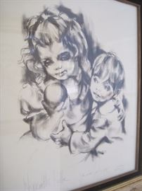 ORIGINAL SIGNED CHARCOAL .."HYANCINTHE KULLER"