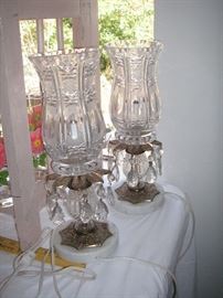 Crystal boudoir lamps