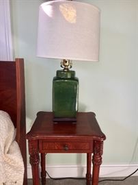 These lamps are cooler than they look...porcelain, inside of shade is a neat design and an elephant finial.