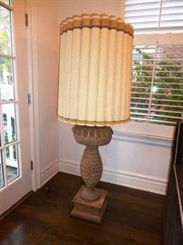 Vintage Carved Wood Floor Lamp