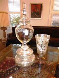 3 Large Decorative Glass Pieces 