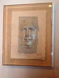 Frank Gallo, Embossed Paper Sculpture - Portrait of Woman