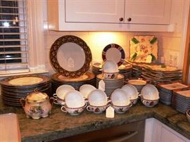 Christian Dior "Tabiz" Chargers & Fitz & Floyd "Nishiki" Chargers & Dessert Plates, 
