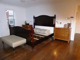 Restoration Hardware Mahogany King Bed & Ottoman 