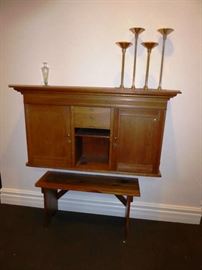 Antique Pine Wall Hung Postman's Cabinet