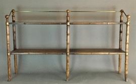 Faux Bamboo Sofa Console and Shelf