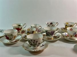 Lot of Vintage Porcelain Tea Cup and Saucers