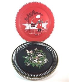 1950's Stoyke & Tole Painted Metal Serving Trays