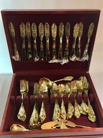 Godinger 65-Piece 20th-Century Baroque Gold-Plated Flatware