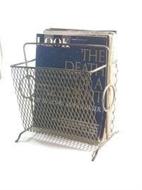 Mid Century Modern Magazine Rack with 1960's - 70's Publications. 