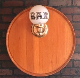 Vintage Whiskey / Wine Barrel Light Fixture 