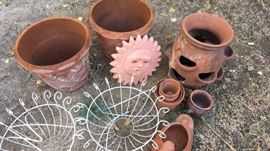 Terra Cotta and Wire Basket Planters