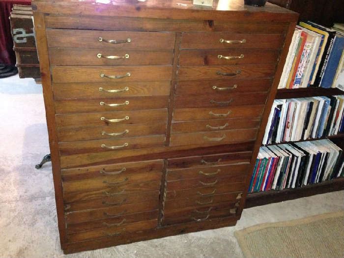  Early 20th Century 30 Drawer Industrial Cabinet