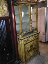    Antique Italian  Painted Bookcase and Secretary