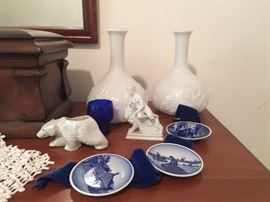 Collection of blue and white decor