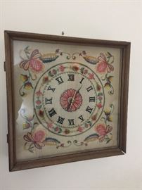 Needlepoint clock