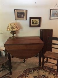 Second drop leaf table and various decor