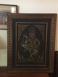 Framed Asian vintage art