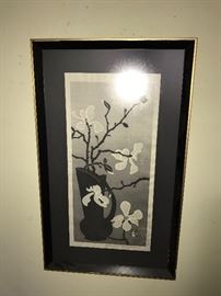 Gihachiro Okuyama "floral" woodblock. We have a pair
