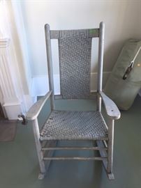 rocking chair with choctaw woven seat and back $65