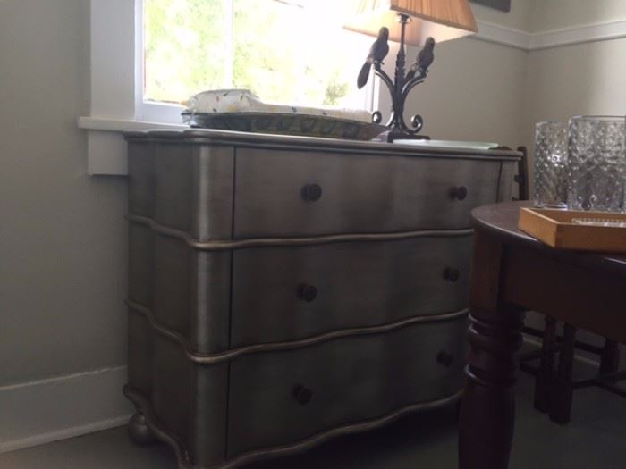 silvered 40' wide chest of drawers $325