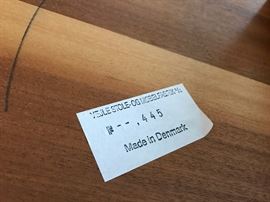 Danish Modern teak nesting tables by Vejle Stole Mobelfabrik.  Measure 24.5" x 15.75" x 18" tall down to 19,5" x 15.75" x 15" tall