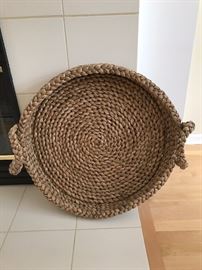 Large sea grass low profile basket