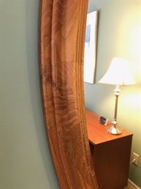 Oval teak mirror made in Denmark 37.5" x 24"