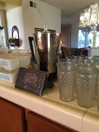 Vintage Pyrex and a couple of vintage percolators!
