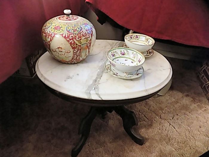 Marble-Top Antique Low Table